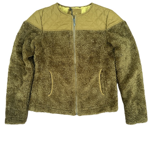 prAna ‘Good Lux’ Quilted Zip Up Teddy Sherpa Faux Fur Jacket Small - Picture 1 of 8